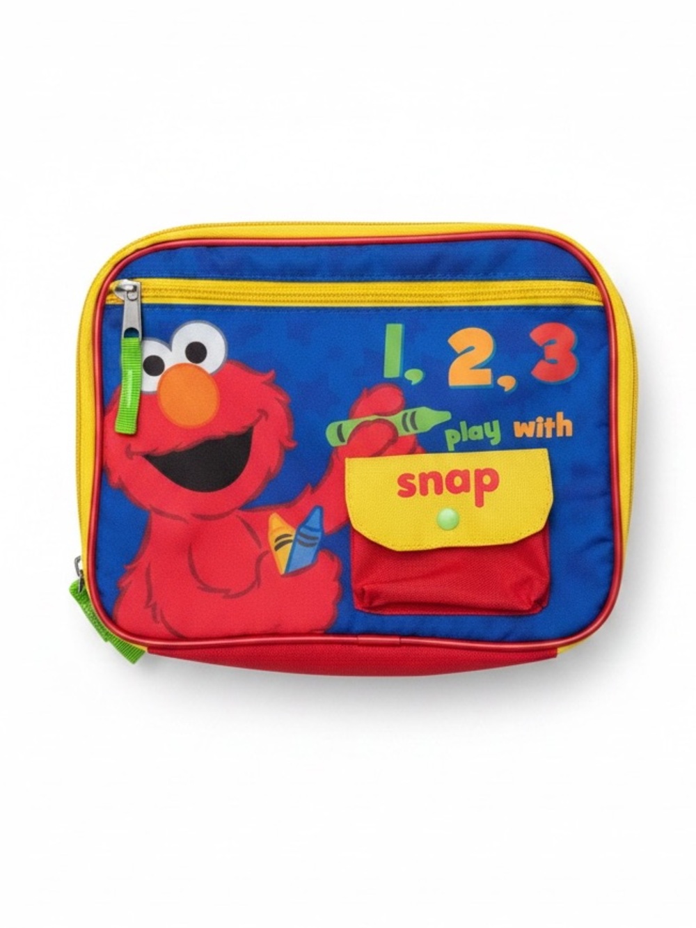 Sesame Street Elmo 1 2 3 Insulated Lunch Box School Cooler Bag Red Blue Kids O/S